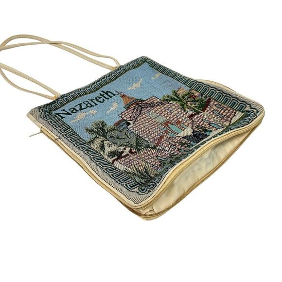 Nazareth Israel Tote Bag Zipper Expand Tapestry Vintage Souvenir Jesus 13x13 - Picture 3 of 5